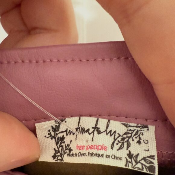 Plum Faux Leather Bodycon Dress - Picture 3 of 4